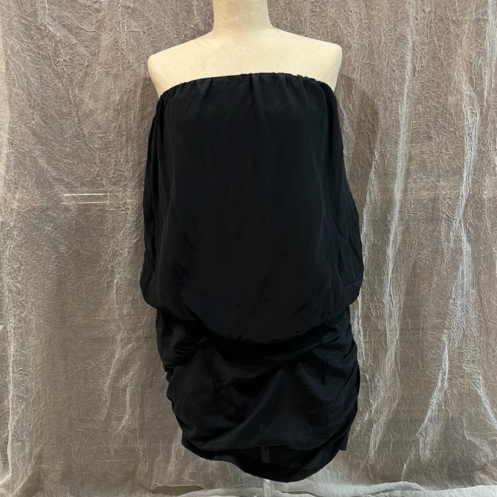 Ba&sh black silk strapless dress size 2